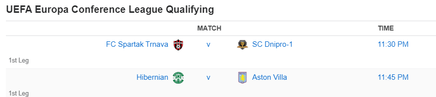 UEFA Europa Conference League Qualifying